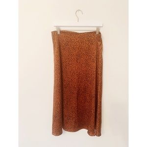 Midi High Waist Silk Skirt